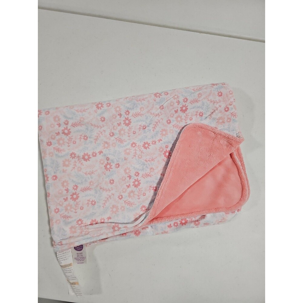 Parent's Choice Baby Blanket Floral Plush Coral Flowers Walmart